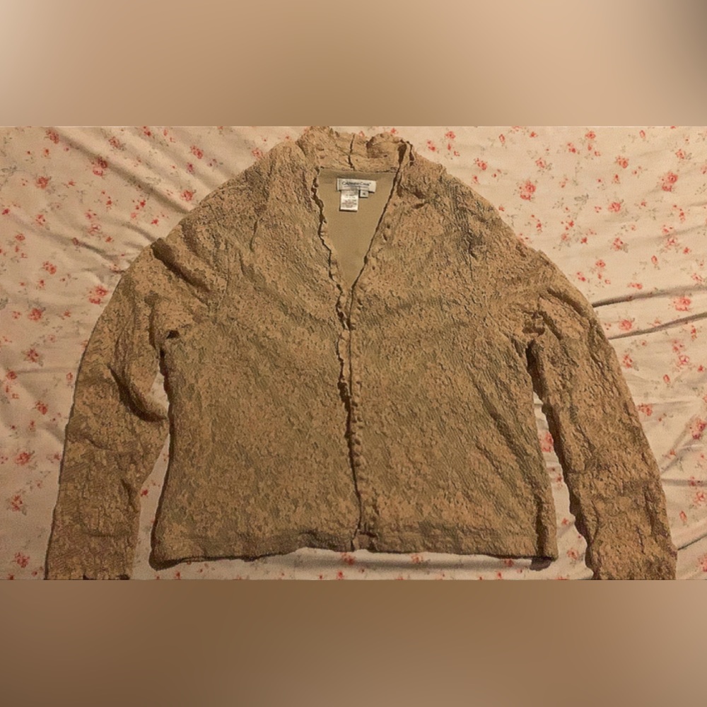 Coldwater Creek XL Tan button up blouse